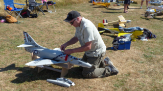 Derek preparing his Skyhawk